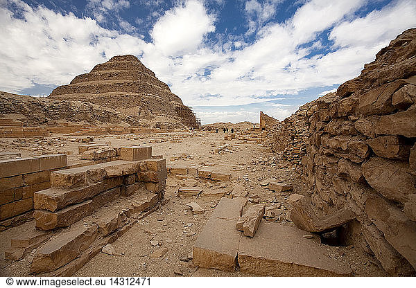 Step pyramid of Djose  Saqqara  Egypt  North Africa