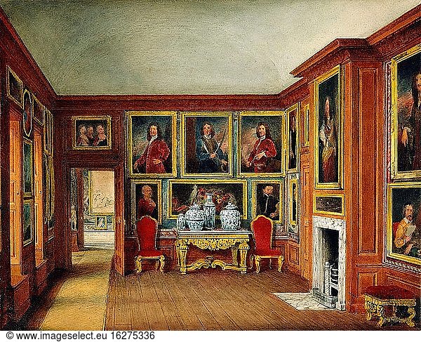 Stephanoff James - Kensington Palace - Queen Mary's Drawing Room (Admirals' Gallery) - Britische Schule - 19. Jahrhundert.