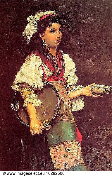 Stewart Julius Leblanc - Spanish Girl - French School - 19th and Early 20th Century.