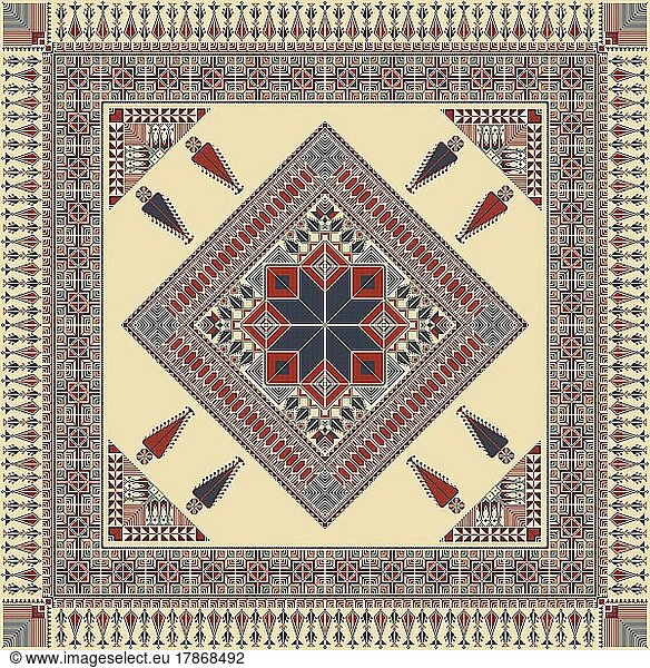 Stickerei Tatreez Muster  palästinensische Mode Vektor Ornament
