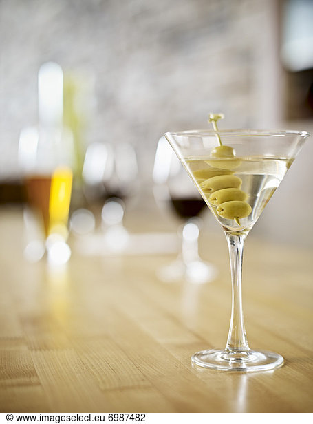 Still Life of Martini at Wine Bar  Toronto  Ontario  Canada