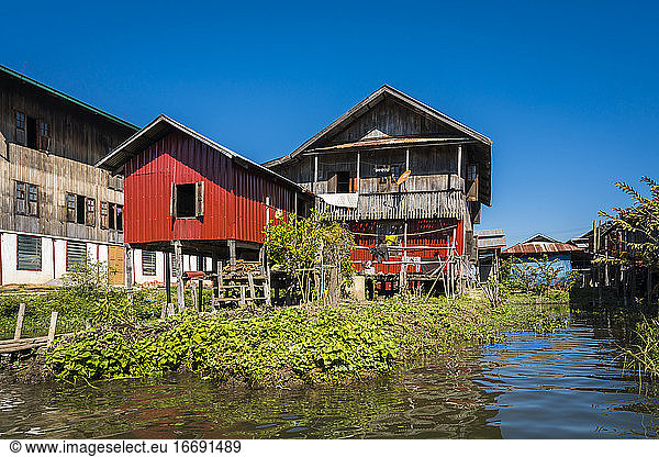 Stilt house at Lake Inle  Myanmar