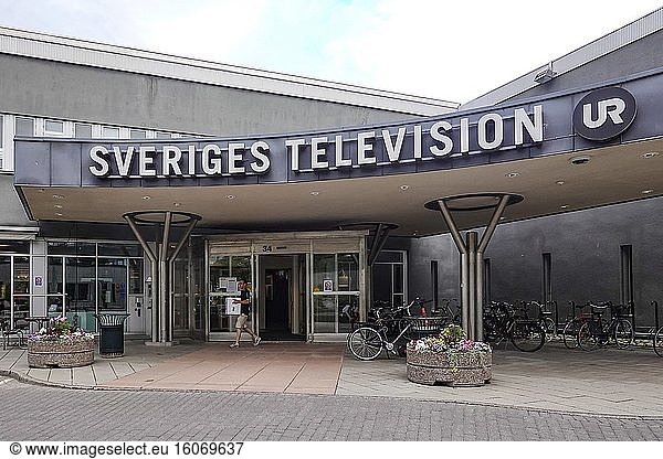 Stockholm  Schweden Der Eingang zum schwedischen Fernsehsender Sveriges television.