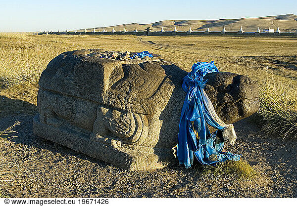 Stone tortoise  Erdene Zuu Monastery  Mongolia