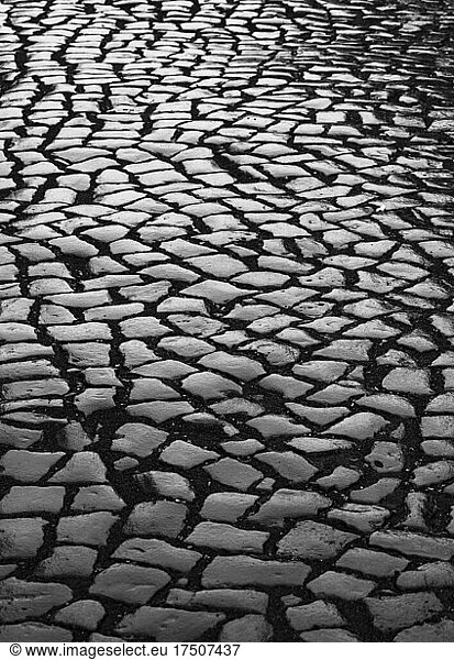 Stones of old cobblestone street