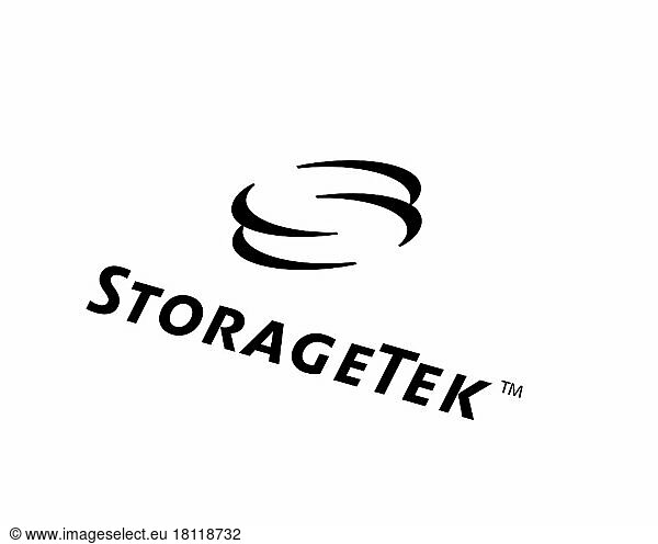 Storage Technology  Corporation Storage Technology  Corporation  gedrehtes Logo  Weißer Hintergrund B