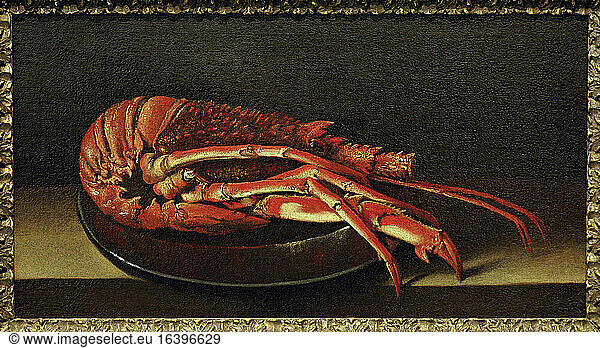 Stosskopf (Stoskopf)  Sebastian 1597–1657. “Still life with crayfish   c. 1645/55.
Oil on canvas  23.5 × 43.5 cm.
Zurich  Fondation Rau pour le Tiers Monde.