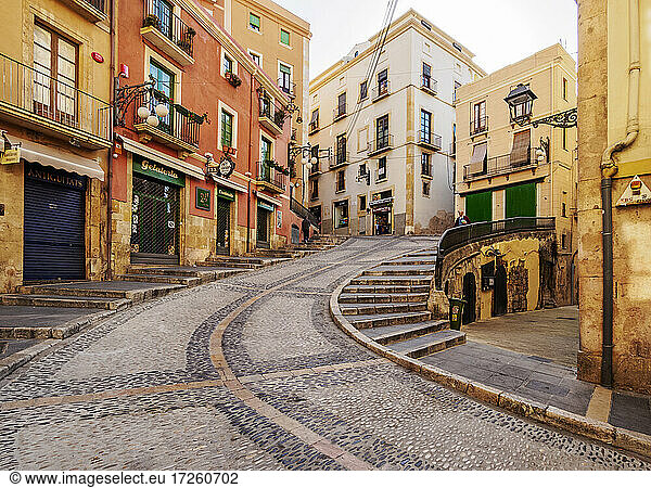 Straße der Altstadt  Tarragona  Katalonien  Spanien  Europa