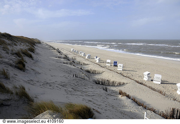 Strand bei Wenningsstedt  Sylt  nordfriesische Insel  Schleswig-Holstein  Deutschland  Europa