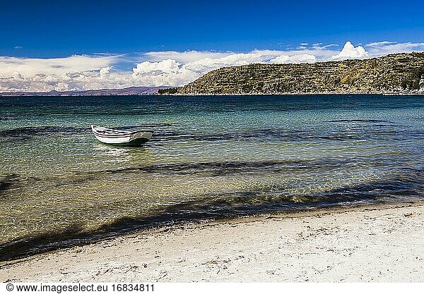 Strand im Dorf Challapampa  Isla del Sol (Sonneninsel)  Titicacasee  Bolivien