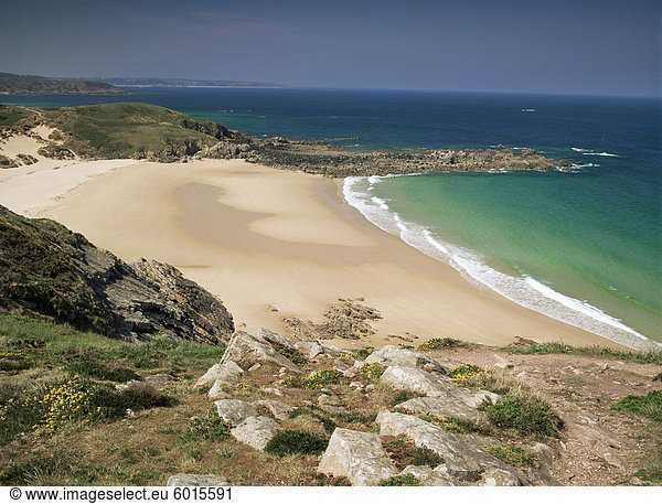 Strand in der Nähe von Cap Frehel Costa Smeralda Bretagne Frankreich Europa