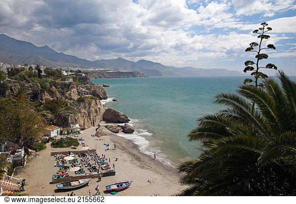 Strand von Calahonda  Nerja. La Axarquia  Provinz Malaga  Andalusien  Spanien
