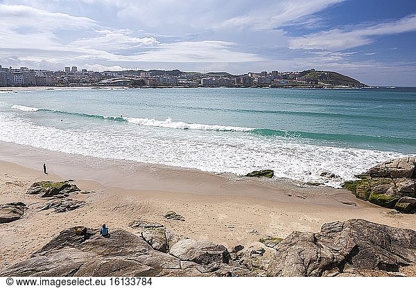 Strand von Orzon - Praia do Orz?n -  A Coru?a  Galicien  Spanien.