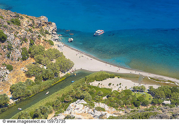 Strand von Preveli  Retymno  Insel Kreta  Griechische Inseln  Griechenland  Europa
