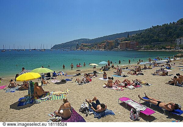 Strand von Villefranche-sur-Mer  Cote d'Azur  Alpes-Maritimes  Provence-Alpes-Cote d'Azur  Frankreich  Europa