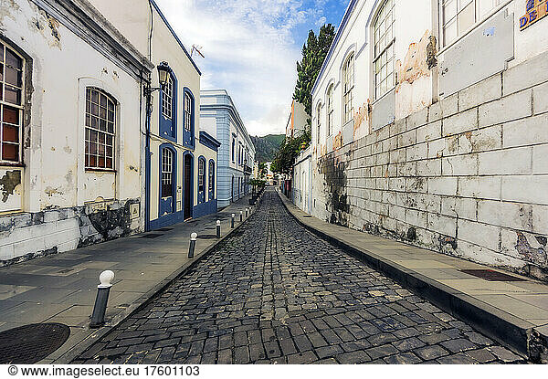Street amidst buildings at La Palma  Santa Cruz  Canary Islands  Spain