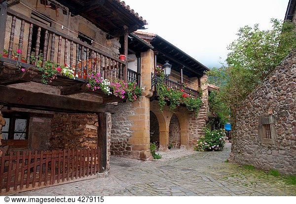 Street. B?rcena Mayor  Cantabria province  Spain.