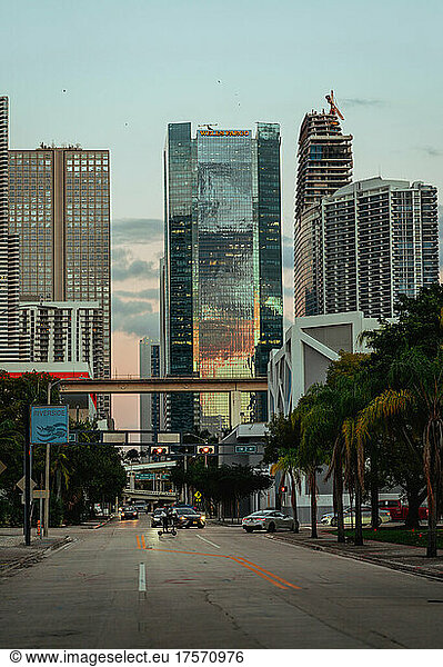 street downtown MIAMI FLORIDA buildings