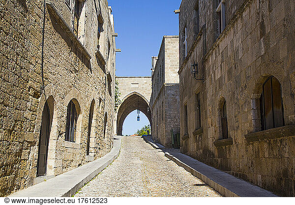 Street of the Knights  Rhodes Old Town in Greece; Rhodes  Dodecanese  Greece