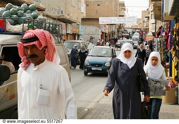 Street scene in Madaba  Jordan