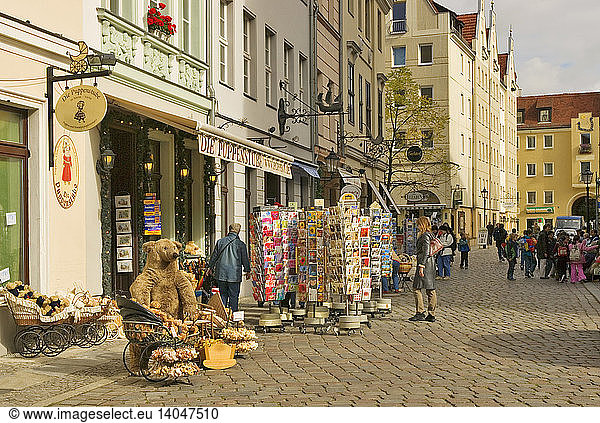 Street with souvenir shops and restaurants Berlin