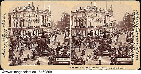 Strohmeyer & Wyman.In the Heart of Modern Babylon  Piccadilly Circus  London  England  Stereographs  ca. 1850–1919.Albumen silver prints.Inv. Nr. 1982.1182.957New York  Metropolitan Museum of Art.