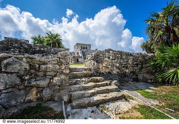 Structure in the mayan site of Tulum  Quintana Roo (Mexico)