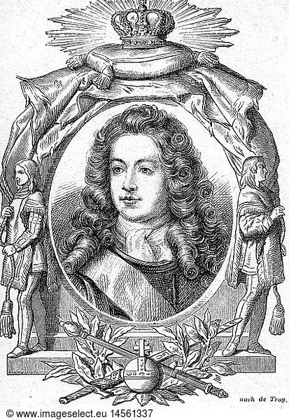 Stuart  James Francis Edward  20.6.1688 - 12.1.1766  brit. ThronprÃ¤tendent 1701 - 1766  PortrÃ¤t  Xylografie 19. Jahrhundert Stuart, James Francis Edward, 20.6.1688 - 12.1.1766, brit. ThronprÃ¤tendent 1701 - 1766, PortrÃ¤t, Xylografie 19. Jahrhundert,