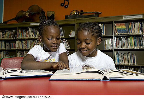 Students In School Library