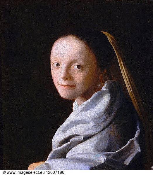 Studie einer jungen Frau  ca. 1665-1667. Künstler: Vermeer  Jan (Johannes) (1632-1675)
