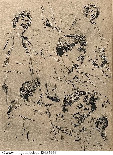 Studies of James McNeill Whistler  c1886. (1903). Artist: Mortimer Luddington Menpes