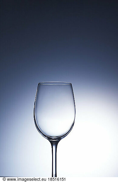 Studio shot of empty wineglass