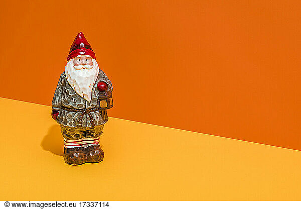 Studio shot of garden gnome figurine