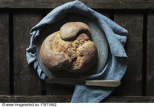 Studio shot of loaf of homemade pumpkin bread