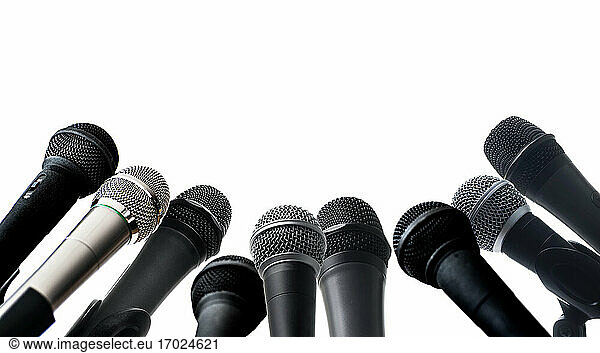 Studio shot of microphones