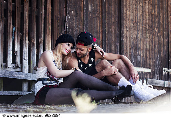 Stylish young couple relaxing