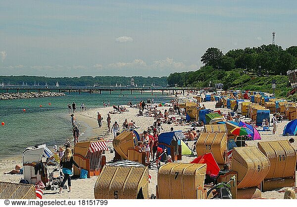 Summer  Baltic Sea  Kiel Fjord  Schilksee  bathing beach  holidaymakers  Kiel  Schleswig-Holstein  Germany  Europe