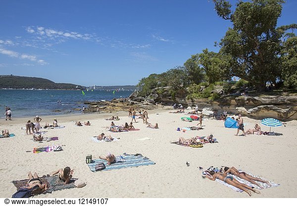 Summer day on Balmoral Beach in Mosman  a Sydney suburb on the Northern beaches of Sydney Australia