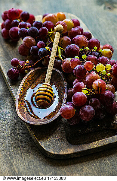 Summer refreshment food with raw grape