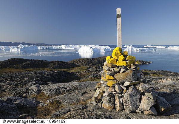 Summit Cross  Disko Bay  Jakobshavn Glacier  Ilulissat  Greenland