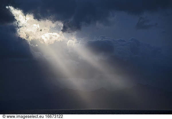 sunbeam in the Patagonian fjords