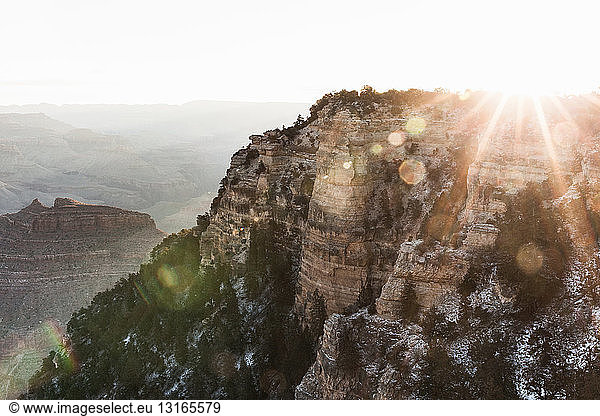 Sunlit view of Grand Canyon  Arizona  USA