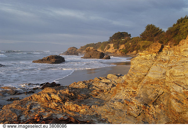 Sunrise at the east coast near the town Brighton  Dunedin  South Island  New Zealand