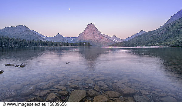 Sunrise from Two Medicine lake in Glacier National Park
