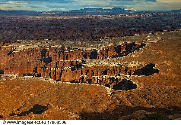 Sunset at Grand View Point Overlook  Canyonlands National Park  Utah  USA  North America