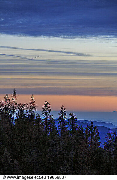 Sunset near King's Canyon National Park  California.