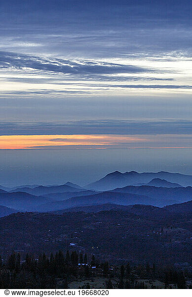 Sunset near King's Canyon National Park  California.
