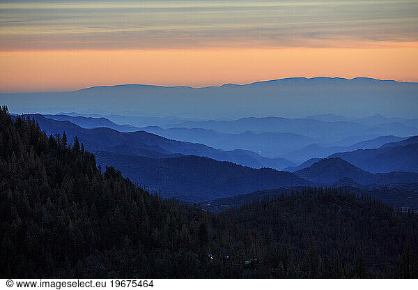 Sunset near King's Canyon National Park  California.