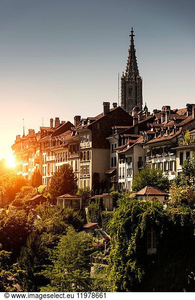 Sunset over Bern  Switzerland  Europe