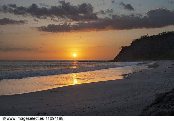 Sunset over sea  Samara  Costa Rica